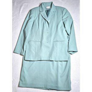 Vintage Koret Womens Two-Piece Mint Green Skirt Lined Suit Size 12/14